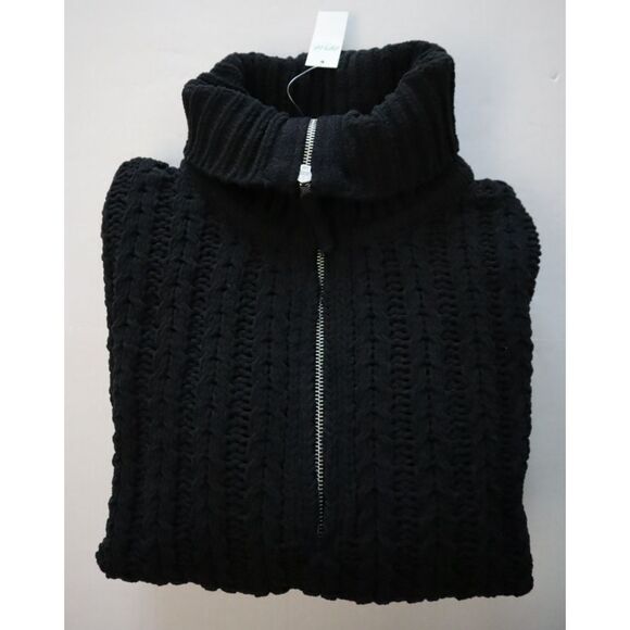 Aerie 065-0745-3088 Women's Sz XS True Black Cable Car Quarter Zip Sweater - Picture 13 of 13